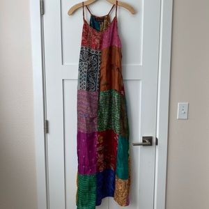 Silk Maxi Dress • Size S/M
